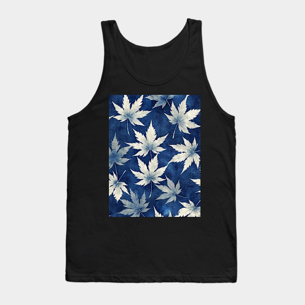 Maple Leaves pattern - indigo blue maple leaf pattern Tank Top by craftydesigns